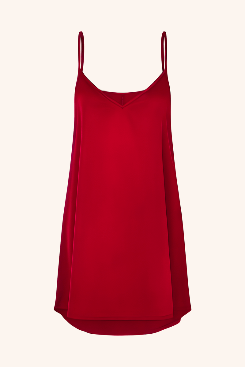 Silk Mini Dress Red