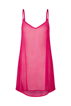 Coquette XS/S / Fuchsia Silk Mini Dress Fuchsia