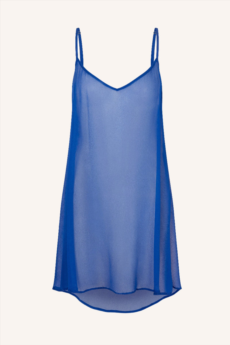 Silk Mini Dress Royal Blue