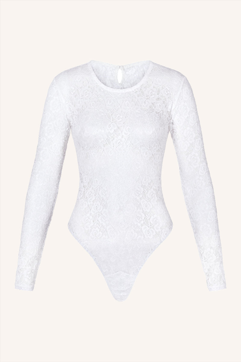 Long Sleeve Bodysuit White