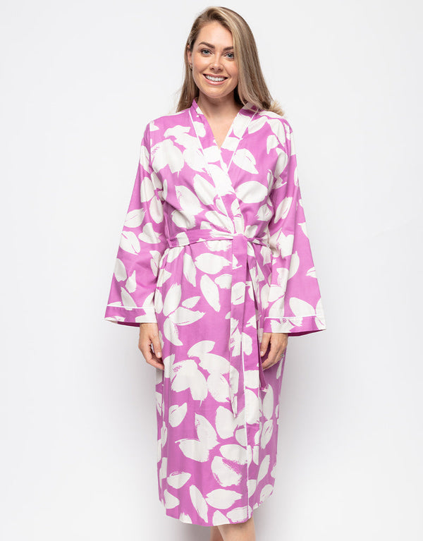 Cyberjammies Viola Dressing Gown Pink Petal Print