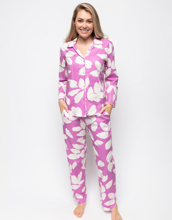 Cyberjammies Viola Pyjama Top Pink Petal Print