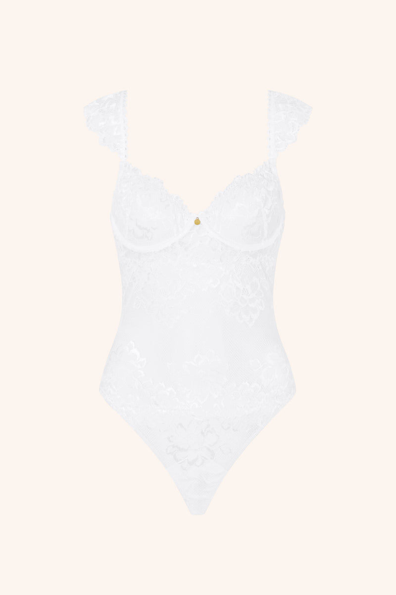 Coquette XS / White Ruffle Bodysuit White